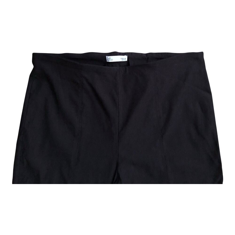 Croft & Barrow Pants Womens 14 Black Ponte Pull On Pin Tuck Straight Leg Stretch - Picture 3 of 6
